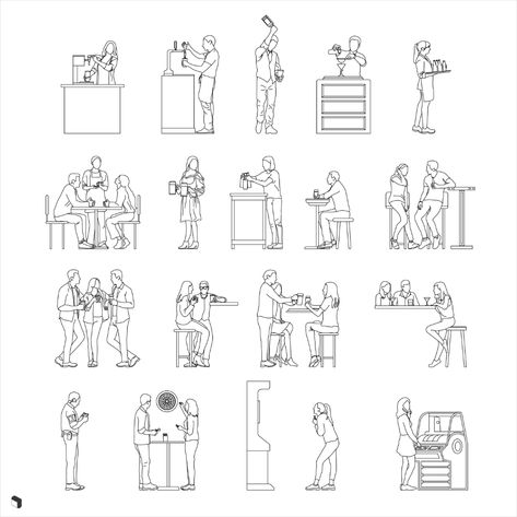 Cad Pub People Skate Illustration, Orthographic Drawing, Cut Out People, Architectural Presentation, Page Layout Design, Architecture People, Background Drawing, Architectural Sketch, Cad Blocks