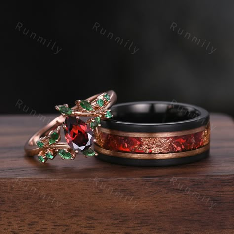 Luxury Unique Men's Promise Ring, Mens Promise Ring Red Garnet, Luxury Men's Gemstone Promise Ring, Flashy Mens Wedding Rings, Unique Luxury Men's Promise Ring, Luxury Rose Gold Couple Rings For Wedding, Luxury Red Wedding Rings, Mens Red Wedding Rings, Luxury Elegant Couple Rings For Marriage