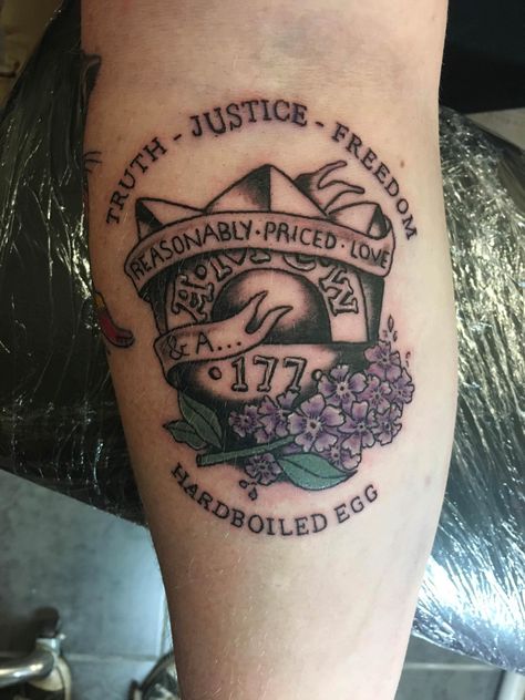 Pratchett Night Watch tattoo Terry Pratchett Tattoo, Pratchett Tattoo, Discworld Tattoo, The Colour Of Magic, Enough Tattoo, Terry Pratchett Discworld, Tattoos Pictures, Watch Tattoos, Truth And Justice