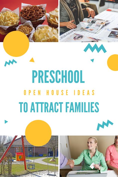 Searching for daycare open house ideas? Here is some inspiration on how to run an effective open house to attract families to your preschool. Daycare Open House Activities, Open House Themes For Preschool, Preschool Open Day Ideas, Preschool Open House Ideas For Parents, Preschool Enrollment Ideas Open House, Childcare Open House Ideas, Preschool Open House Decorations, Montessori Open House Ideas, Preschool Family Night Ideas