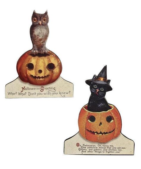 Halloween Poems, Bethany Lowe Halloween, Owl Pumpkin, Halloween School Treats, Country Halloween, Halloween Circus, Halloween Friends, Vintage Halloween Images, Bethany Lowe Designs