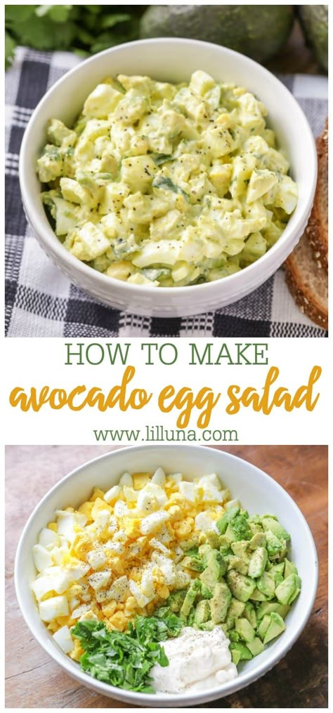 Put a little twist on your regular egg salad by adding in creamy avocado! It's the addition you never knew you needed! So yummy. #avocadoeggsalad #eggsalad #avocado #creamyeggsalad #eggsaladrecipe Eggsalad Avocado, Egg Salad With Avocado, Avocado Egg Salad Recipe, Salad With Avocado, Avocado Egg Salad, Egg Salad Recipe, Egg Diet, Avocado Recipes, Egg Salad