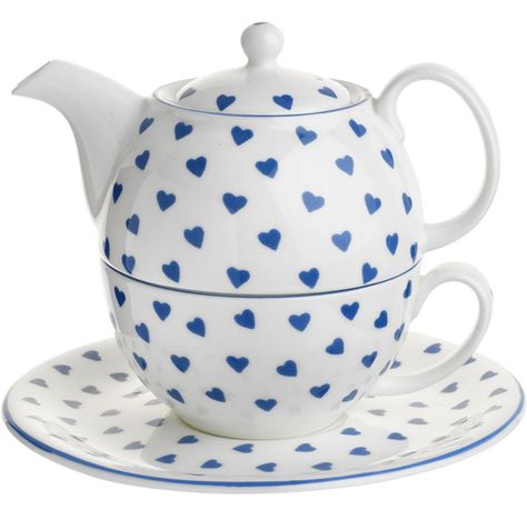 Blue And White Kitchen Decor, Hostess Gifts Summer, Tea For One Set, Hostess Gift Ideas, Nina Campbell, Blue Hearts, Tea For One, Love Tea, Teapots And Cups