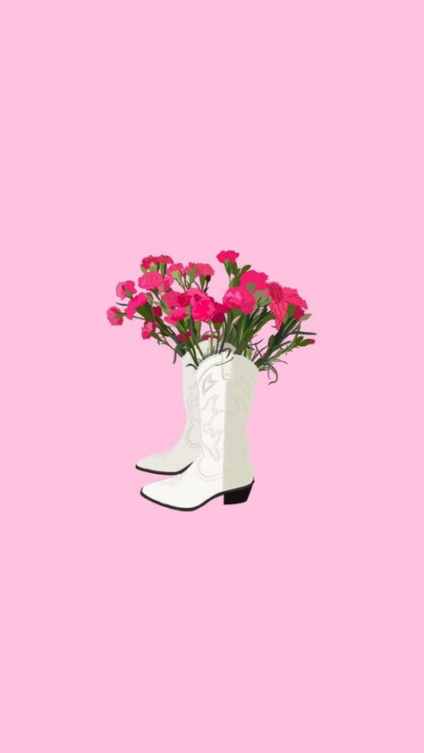 Cowgirl Boots Wallpaper, Boots Wallpaper, Vase Wallpaper, Pink Cowgirl Aesthetic, Pink Cowgirl Boots, Western Wallpaper Iphone, Vision Board Images, Picture Boards, Cowgirl Aesthetic