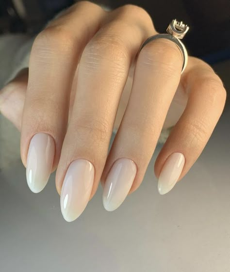 White Bunny Nails, White Almond Shaped Nails, Funny Bunny Nails, Milky Nails, Casual Nails, Funny Bunny, Soft Nails, Bride Nails, Neutral Nails