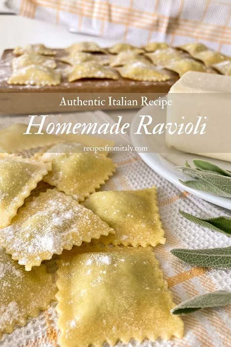 How to Make Homemade Ravioli: Dough, Shapes and Filling - Recipes from Italy Beef Ravioli Filling Recipe, Ravioli Recipe Filling, Ravioli Dough Recipe, Homemade Ravioli Dough, Homemade Ravioli Recipe, Homemade Pasta Dough Recipe, Dumpling Noodles, Dough Shapes, Ravioli Recipe Homemade