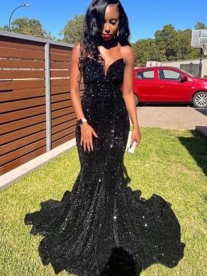 Black Sequin Prom Dress, Formal Dresses Mermaid, Trumpet Prom Dress, Black Mermaid Prom Dress, Mermaid Gown Prom, Sequin Evening Gowns, Black Mermaid, Mermaid Sequin, Sequin Prom Dress