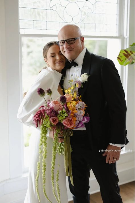 Edgy Bridal Bouquet, Orchid Wildflower Bouquet, European Hand Tied Bouquet, Anti Bride Bouquet, Hanging Amaranthus Bouquet, Unique Bridesmaid Bouquet, Whimsical Bouquet, Unique Bridal Bouquets, Edgy Bridal