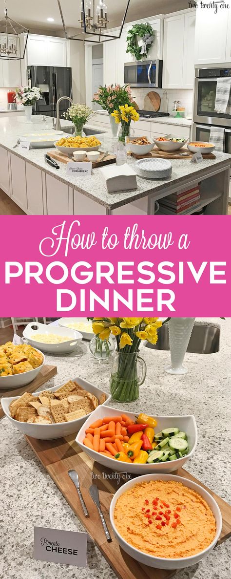 Progressive Dinner Themes, Progressive Dinner Ideas, Progressive Dinners, Neighborhood Ideas, Progressive Dinner Party, Birdhouses Ideas, Progressive Dinner, Acts 2, Gourmet Appetizers