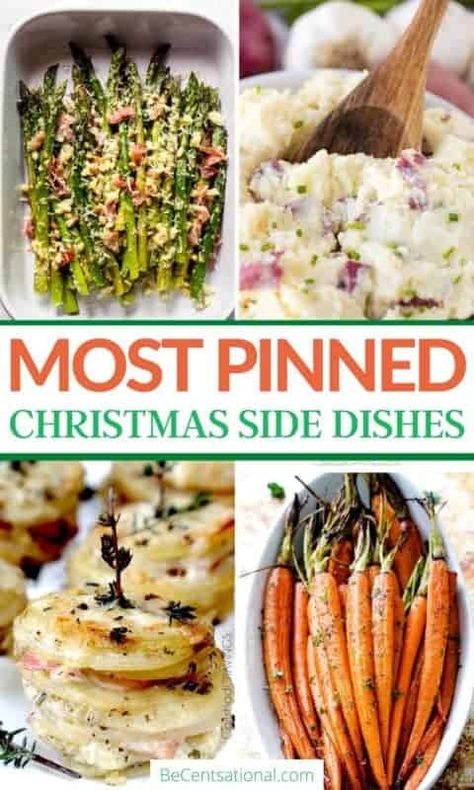 Looking for the best side dishes to serve on Christmas? We've found them for you! Click to get the 30 most popular and delicious side dish recipes to serve this holiday season. Holiday Side Dishes Christmas, Christmas Dinner Side Dishes, Christmas Dinner Sides, Christmas Vegetables, Christmas Side Dish Recipes, Easy Christmas Dinner, Perfect Christmas Dinner, Christmas Side, Christmas Sides