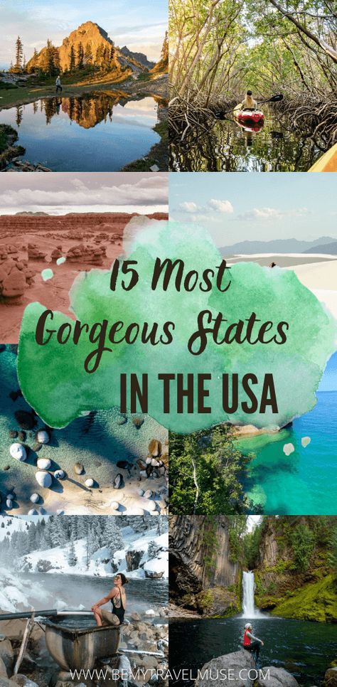 15 most beautiful states in the USA you must visit! Did your home state make it to the list? If you are planning to explore the USA, see this list for the ultimate inspiration #USA Vacation Planning, Solo Female Travel, Cultural Experience, North America Travel, Usa Travel, Vacation Ideas, Dream Destinations, America Travel, Travel Bucket