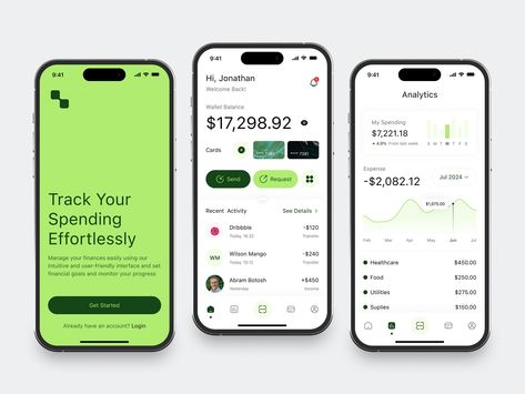 Personal Finance iOS App by Fireart UI/UX for Fireart Studio on Dribbble Personal Finance App, Dashboard Mobile, Saving App, Ux App Design, Ios App Design, Ui Ux App, Mobile App Design Inspiration, Finance Apps, App Interface Design