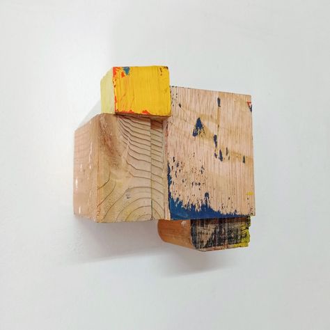 Sergio Femar Wooden Block Art, Media Collage Art, Mixed Media Collage Art, 3d Collage, Objects Art, Carving Sculpture, Art Assemblage, Sculptural Object, Art Process