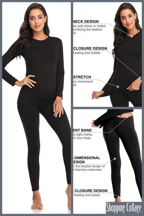 ✅[ALL-DAY COMFORTABLE WEARING EXPERIENCE]: Thermal underwear set made of 92% Soft Polyester / 8% Spandex fabric that feels cozily soft with fleece lined, lightweight but warm, long johns for women thermal sets give you a sense of security throughout the winter. Ladies thermal underwear set combines performance with fashion to give you a more... #Amazon. Amazon Affiliate link #weerti #thermal #underwear #women #long #johns #fleece #lined #base #layer #cold #weather #top Base Layer Women, Long John, Long Johns, Base Layer, Spandex Fabric, Amazon Affiliate, Women Lingerie, Cold Weather, Sense