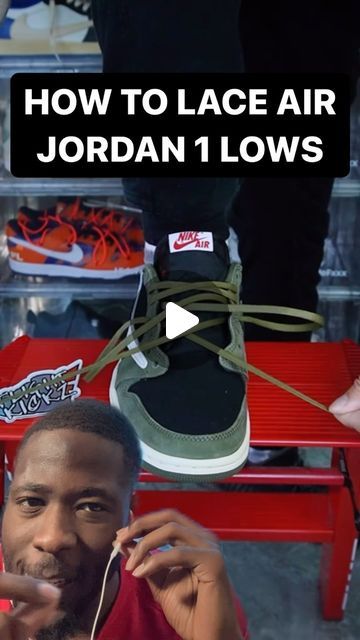 Sniperkicks on Instagram: "HOW TO LACE AIR JORDAN 1 LOWS 😳😳😳" How To Lace Jordan 1 Low, Jordan 1 Lows, Stair Climbing, Air Jordan 1 Low, Jordan 1 Low, Shoe Lover, Air Jordan 1, Jordan 1, Shoe Laces