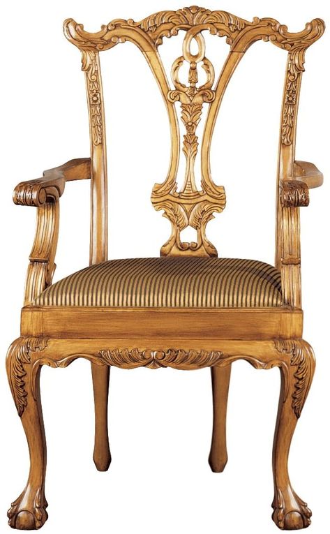 Design Toscano English Chippendale Fabric Arm Chair English Armchair, Baroque Interior Design, Russian Home, Dining Chairs Luxury, Accessories Pictures, Baroque Interior, Chippendale Chairs, Pillows Diy, House Paint Interior