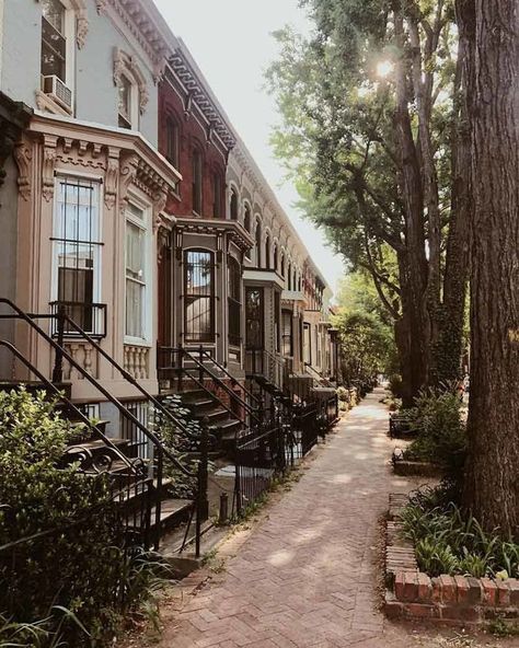 Washington Dc Apartment, Washington Dc Photography, Georgetown Washington Dc, Dc Photography, Row Houses, Washington Dc Travel, Dc Travel, Historical Architecture, City Aesthetic