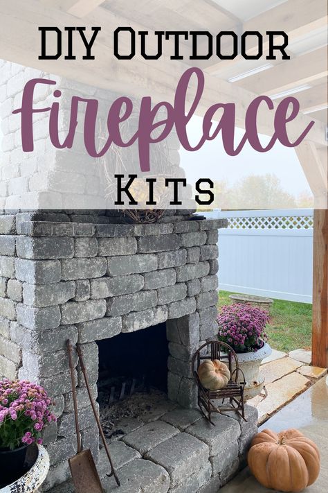 Build Outdoor Fireplace, Outdoor Wood Fireplace, Outdoor Fireplace Kits, Outdoor Wood Burning Fireplace, Outside Fireplace, Diy Outdoor Fireplace, Fireplace Kits, Porch Outdoor, Outdoor Fireplace Designs