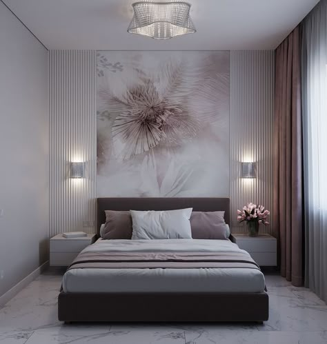 Simple Bedroom Ideas For Women, Feature Bedroom Wall Ideas, Simple Bedroom Decor, Stylish Bedroom Design, Bedroom Interior Design Luxury, Classy Bedroom, Small Bedroom Decor, Woman Bedroom, Bedroom Decor Design