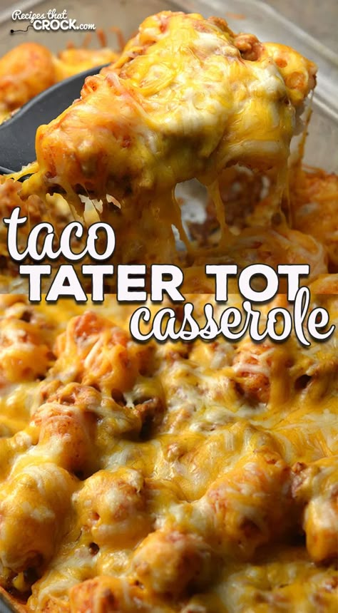 This Taco Tater Tot Casserole recipe for you oven is incredibly simple and absolutely delicious! Everyone will love it and want the recipe! Taco Tater Tot Casserole, Casserole Ideas, Tater Tot Casserole Recipe, Tater Tot Recipes, Tater Tot Casserole Recipes, Oven Recipe, Tot Casserole, Tater Tot Casserole, Taco Casserole