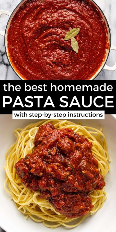 How To Make Spaghetti Sauce From Tomato Paste, Best Homemade Pasta Sauce With Fresh Tomatoes, Simple Homemade Spaghetti Sauce, Easy Spaghetti Sauce Recipe, Spagetti Sauce Home Made, Spaghetti Recipes Sauce, The Best Spaghetti Recipe, How To Make Pasta Sauce, Speggetti Sauce Recipe