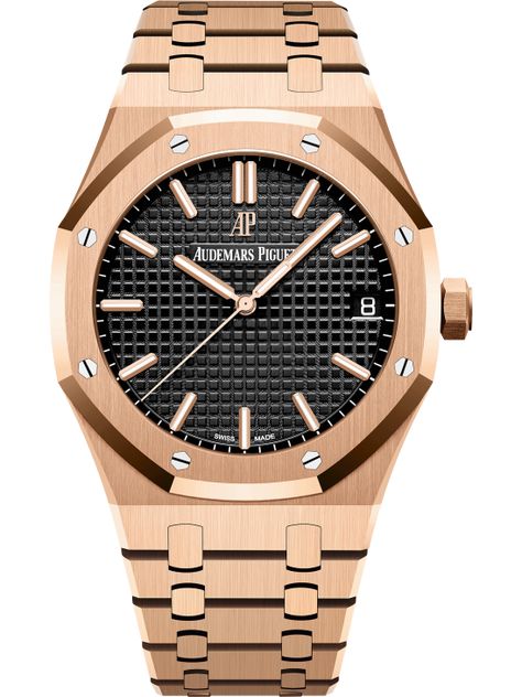 15500OR.OO.1220OR.01 - Royal Oak - Audemars Piguet Pink Gold Bracelet, Ap Royal Oak, Audemars Piguet Watches, Rose Gold Watches Women, Ceramic Watch, Blue Watches, Audemars Piguet Royal Oak, Rose Gold Bracelet, Royal Oak