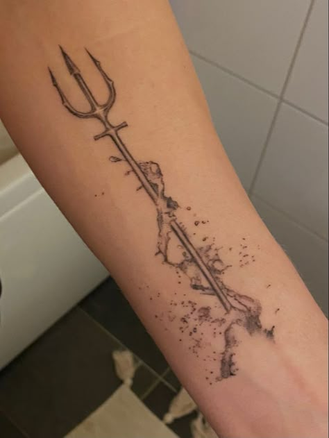 Greek Mythology Couple Tattoos, Greek Tattoo Aesthetic, Unique Greek Mythology Tattoos, Creek Mythology Tattoo, Odyssey Tattoo Greek, Morpheus Tattoo Greek, Tattoos Based On Greek Mythology, Trident Forearm Tattoo, Greek Mythology Aesthetic Tattoo