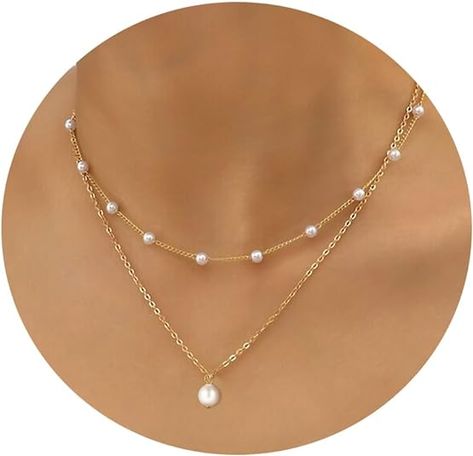 Pearls And Chains, Chain Pearl Necklace, Handmade Pearl Necklace, Classic Pearl Necklace, Jewlery Necklace, Layered Pearl Necklace, Gold Jewelry Gift, Pearl Chain Necklace, Pearl Necklace Designs