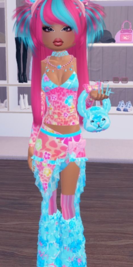 Beach Outfit Tropical, Dti Outfits Ideas Tropical, Dti Tropical Theme Outfit, Dti Outfits For Gyaru, Hara Juku Dress To Impress, At The Beach Dti Outfit, Dress To Impress Gyaru No Vip, Gyaru Nails Tropical, Dti Gyaru Outfit Ideas Non Vip