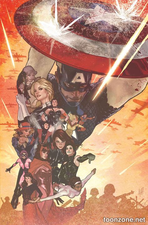 Adam Hughes - Uncanny Avengers #13 (Captain America 75th Anniversary (variant cover) Adam Hughes Art, Uncanny Avengers, Film Marvel, Adam Hughes, First Avenger, Arte Dc Comics, Marvel Comic Character, Jack Kirby, Marvel Comics Art