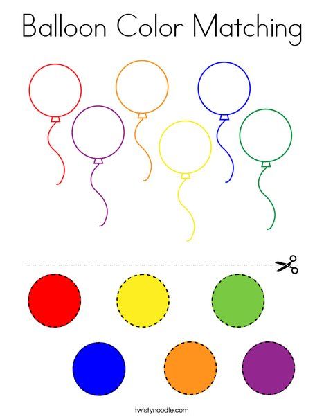 Balloon Color Matching Coloring Page - Twisty Noodle Oppgaver For Barn, Color Worksheets For Preschool, Shape Activities Preschool, Room Crafts, Infant Room, Kids Worksheets Preschool, Preschool Colors, Worksheet For Kids, Shapes Activities