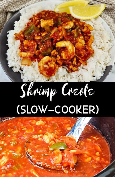 Shrimp Recipe Crockpot, Seafood In Crockpot, Slow Cooker Shrimp Creole, Instant Pot Shrimp Creole, Shrimp Slow Cooker Recipes, Shrimp Crockpot, Easy Crockpot Shrimp Recipes, Crockpot Etouffee, Shrimp Recipes In Crockpot