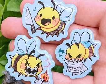 Cute Bee Art, Bee Things, Ita Bags, Art Mignon, Acrylic Pins, Jackets Denim, Cute Animal Drawings Kawaii, Arte Inspo, Cute Little Drawings