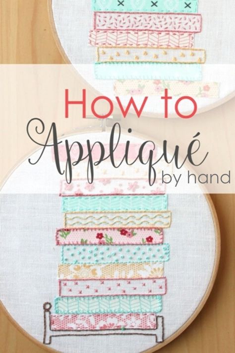 Applique Work Tutorial, Hand Stitching Applique, Hand Embroidery Applique Designs, Applique And Embroidery Ideas, Hand Sewing Appliques, Hand Applique Patterns Ideas, Hand Embroidery Applique Stitches, Diy Applique By Hand, Embroidery And Applique