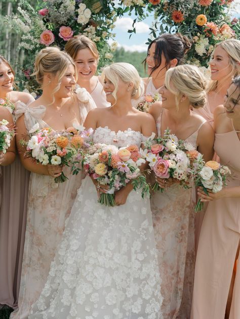 Flower-Power Themed Wedding Weekend at T-Lazy-7 Ranch in Aspen, Colorado | karlispanglerevents.com White Wild Flowers Wedding, Wild Flowers Wedding, Prom Dresses Lavender, Tulle Wedding Dresses, Neutral Dress, Navy Blue Prom Dresses, Mermaid Prom Dresses Lace, 2025 Wedding, Wedding Colour