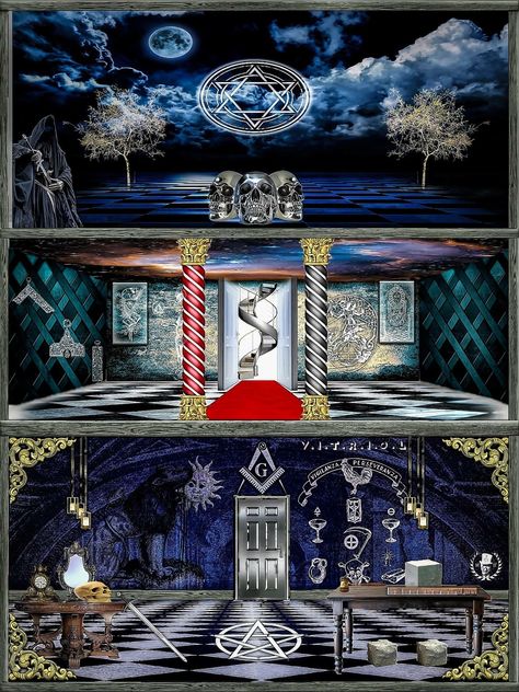 Masonic Art, Gothic Interior, Set Design Theatre, Masonic Lodge, Masonic Symbols, Esoteric Art, Occult Art, Scenic Design, Related Images