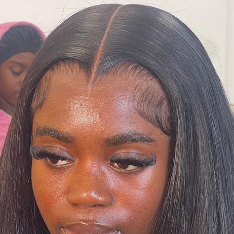 THEHAIRGALORE LTD on Instagram: "Buss down middle part for the birthday girl 😍" Middle Part 5x5 Closure Wig, Widows Peak Hairstyles Women Part, Widow's Peak Hairstyles Women, Black Ppl Hairstyles, Lace Front Ideas, Buss Down Middle Part, Hair Calendar, Widows Peak Hairstyles, Frontal Styles