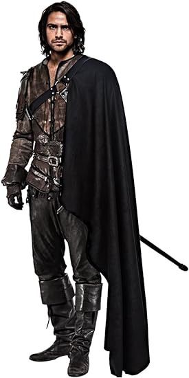 Amazon.com: L'VOW Medieval Men's One Shoulder Shawl Cloak with Belt LARP Warrior Cape Medieval Halloween Costume(Black) : Clothing, Shoes & Jewelry Larp Costume Men, Larp Warrior, Medieval Clothing Men, Medieval Fantasy Clothing, Medieval Halloween, Costume For Men, Fair Outfits, Shoulder Cape, Larp Costume