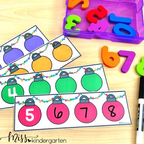 Use these December monthly centers to help your Kindergartners practice skills like counting, make a ten, literacy, word families, ending sounds, CVC words, and sight words. These engaging centers include winter and Christmas-themed activities your students will love completing during center time in the month of December. You will love the easy to organize no-prep activities you can use every December in your classroom. #Centers #DecemberCenters #WinterCenters #CenterActivities #KinderCenters Christmas Cvc Words, December Centers Kindergarten, Christmas Math Centers Kindergarten, Kindergarten Christmas Centers, December Centers, Make A Ten, Christmas Math Centers, Centers Kindergarten, Kinder Centers