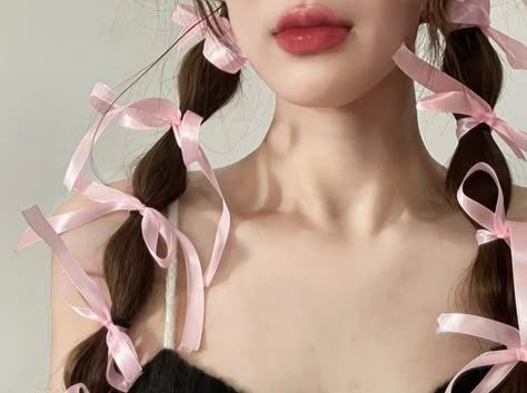 Ribbon Hairstyle, Peinados Fáciles Para Cabello Corto, Colour Pop, Pink Vibes, Aesthetic Hair, Pink Ribbon, Pink Bow, Pink Aesthetic, Pretty Hairstyles