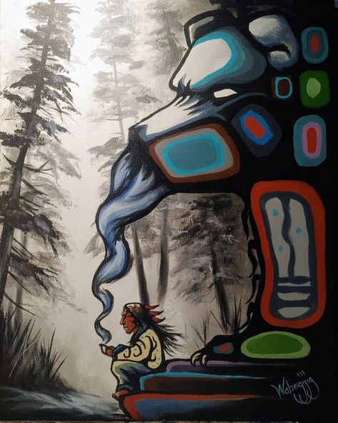 Native Painting Ideas, Native American Abstract Art, Woodland Art Native, Native Background, Apache Art, Native Paintings, Indigenous Painting, Native American Knowledge, Arte Haida