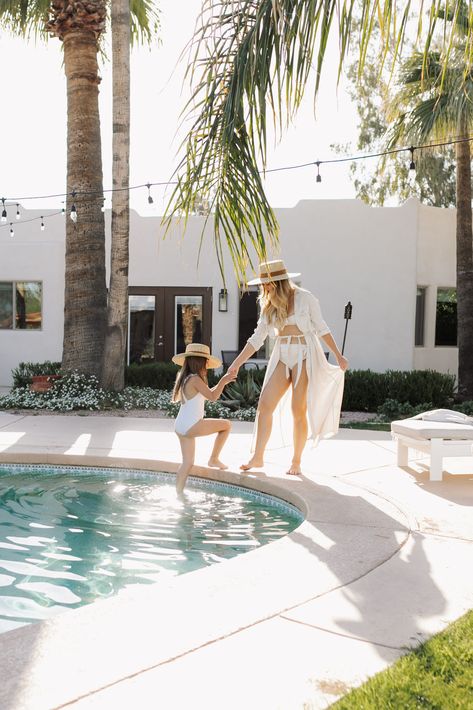 swimming in our backyard #theldlhome #backyardpool #backyardliving Poolside Family Photoshoot, Family Swimming Pool, Family Pool Photoshoot, Pool Family Photoshoot, Rh Photoshoot, Poolside Photoshoot, Arizona Photoshoot, National Park Nursery, Pool Photoshoot