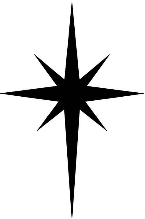 Star Clipart, North Star, Black And White, White, Black