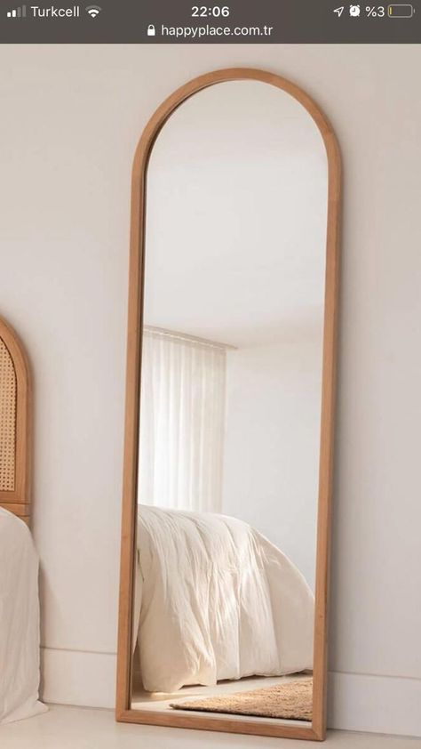 Tall Mirror In Bedroom, Bedroom Mirror Ideas Full Length, Long Mirror In Bedroom, Full Length Mirror Decor Ideas, Large Bedroom Mirror, Full Length Mirror In Bedroom, Bridal Room Decor, Wood Full Length Mirror, Mirror Decor Ideas