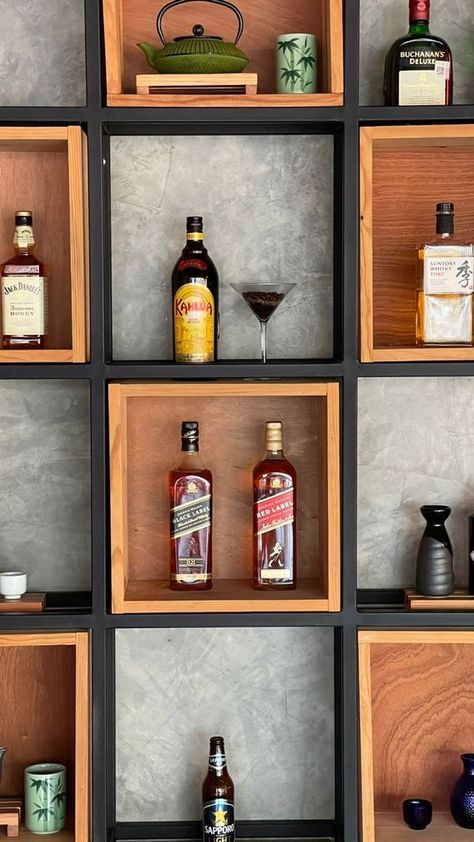 Liquor Shelving Ideas, Whiskey Storage Ideas, Alcohol Display Ideas, Bourbon Storage Ideas, Alcohol Display Home, Liquor Shelf Ideas Display, Bar Shelves Ideas Liquor, Whiskey Display Ideas, Liquor Shelf Ideas