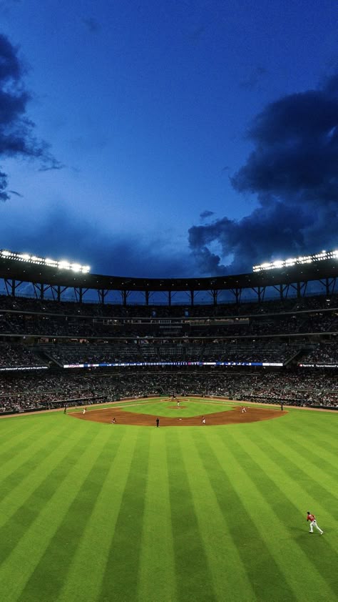 A scenic shot of the ballpark during a Friday night game against the Padres. Baseball Stadium Wallpaper, Seoul Scenery, Baseball Manga, Baseball Aesthetic, Truist Park, Stadium Wallpaper, Atlanta Braves Logo, Ball Photos, Braves Logo