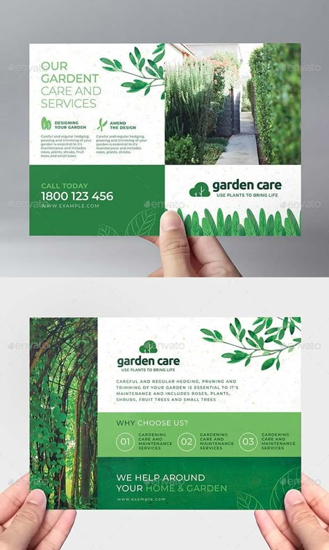 Gardener Flyer A5 Template PSD, AI Agriculture Design, Magazine Layout Inspiration, Green Marketing, Brochure Design Layout, Graphic Design Brochure, Flyer Design Layout, Publicidad Creativa, Flyer Design Inspiration, Garden Services