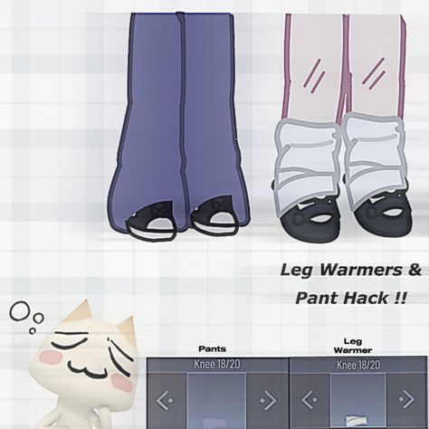 Gacha Outfits Hacks, Gacha Club Leg Warmers Hack, Gacha Club Socks Ideas, Gacha Pants Ideas, Gacha Cloths Ideas, Cozy Gacha Club Outfits, Gacha Life Clothing Ideas, Ideas For Gacha Club Outfits, Asthetic Gacha Club Outfit