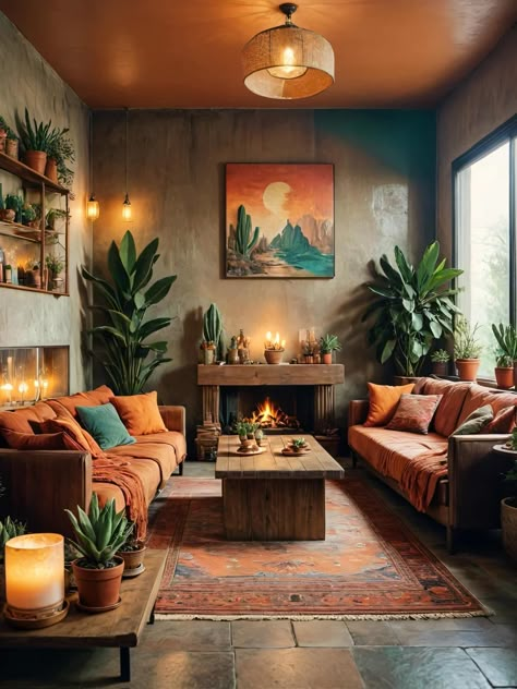 Southwest Living Room, Earthy Living Room, Stil Boho, Decoration Inspiration, Boho Living, Boho Living Room, Living Room Inspo, New Living Room, A Living Room