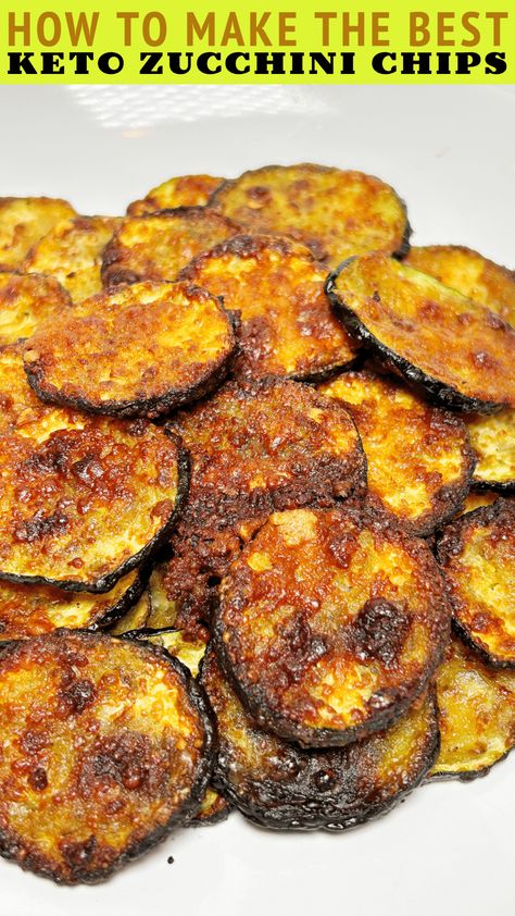 Keto Zucchini Chips, Crispy Zucchini Chips, Side For Dinner, Crispy Zucchini, Keto Zucchini, Flavored Olive Oil, Easy Keto Meal Plan, South Beach Diet, Zucchini Chips